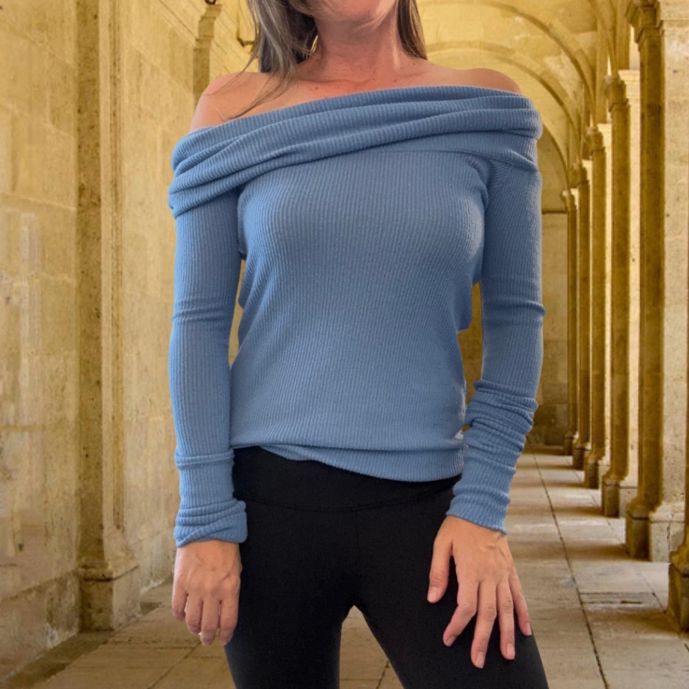 We the Free snow bunny  blue Women's Sweater | fall reset